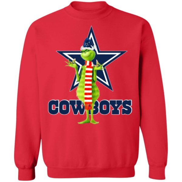 Santa Grinch Dallas Cowboys Christmas Shirt, Long Sleeve