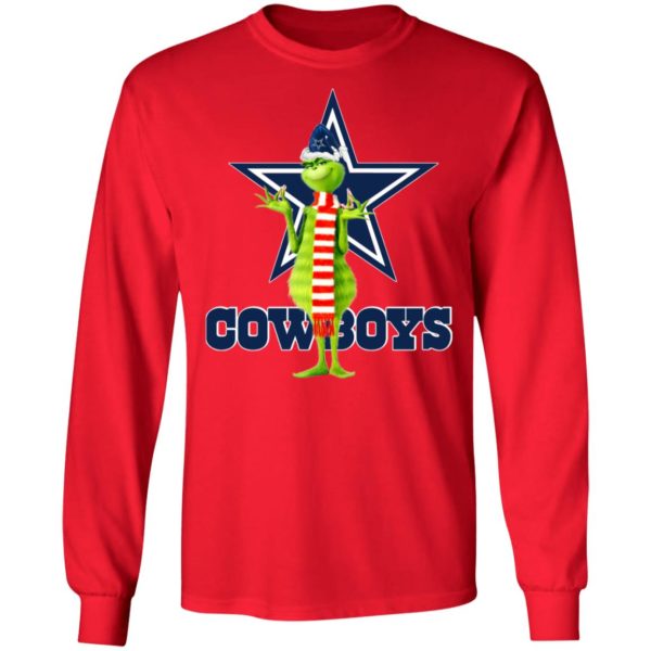 Santa Grinch Dallas Cowboys Christmas Shirt, Long Sleeve
