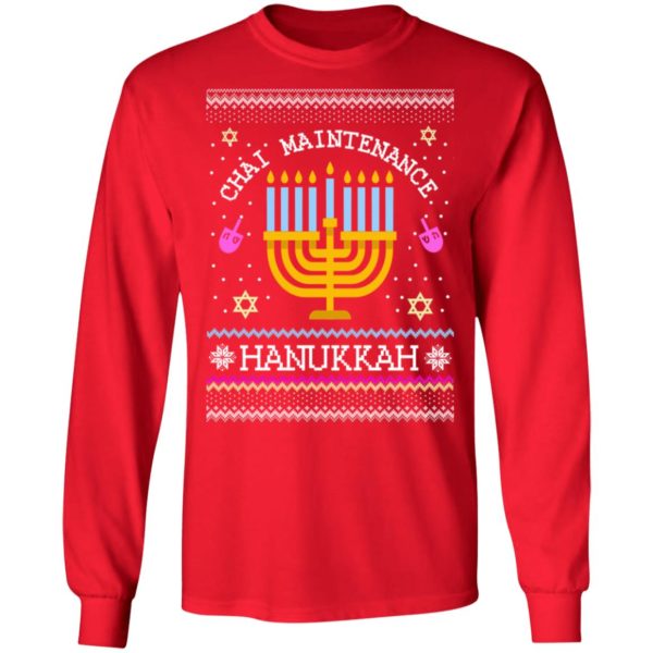 Chai Maintenance Hanukkah Ugly Christmas Sweater