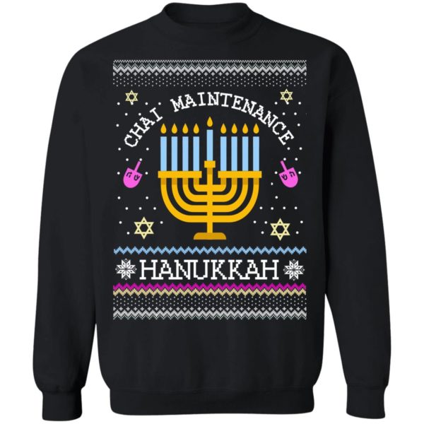 Chai Maintenance Hanukkah Ugly Christmas Sweater