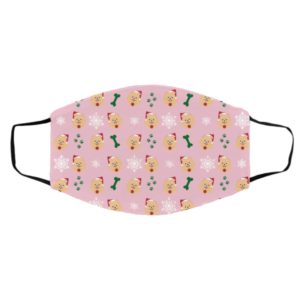 Pomeranian Dog Pattern Christmas Face Mask