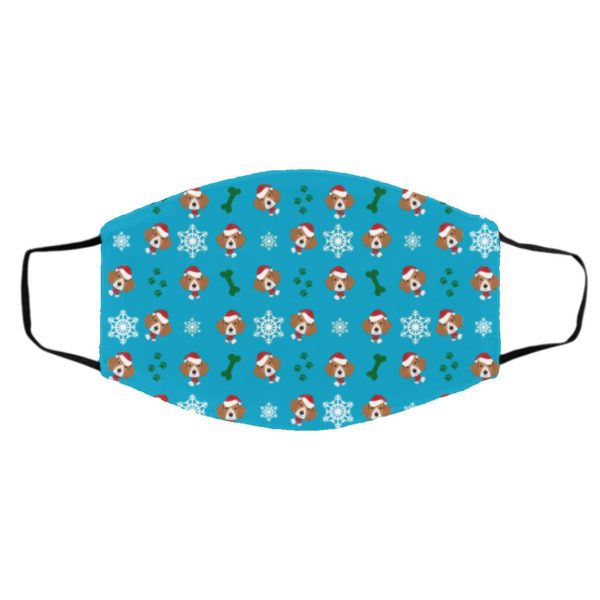 Beagle Dog Pattern Christmas Face Mask