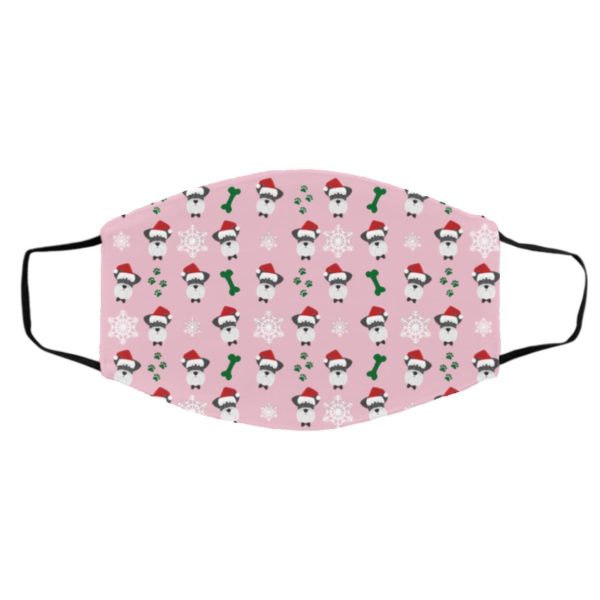 Schnauzer Dog Pattern Christmas Face Mask