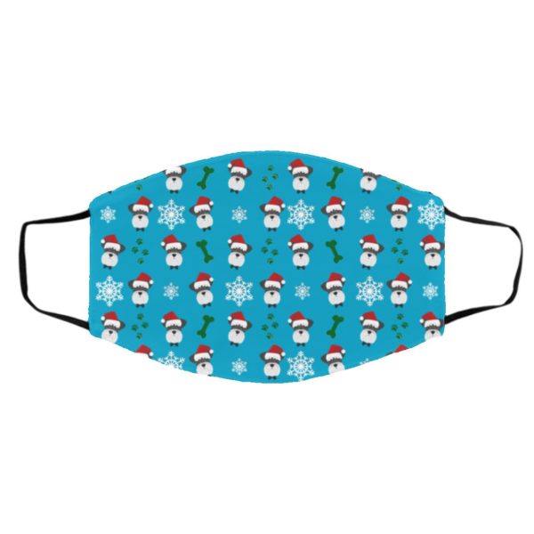 Schnauzer Dog Pattern Christmas Face Mask