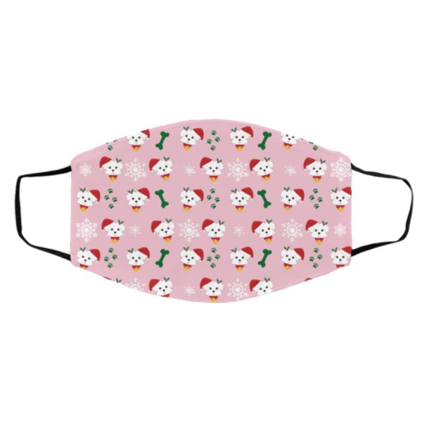 Maltesse Dog Pattern Christmas Face Mask