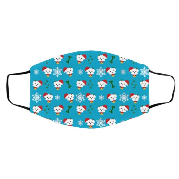 Maltesse Dog Pattern Christmas Face Mask