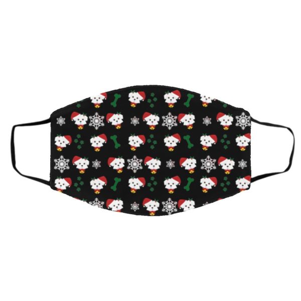 Maltesse Dog Pattern Christmas Face Mask