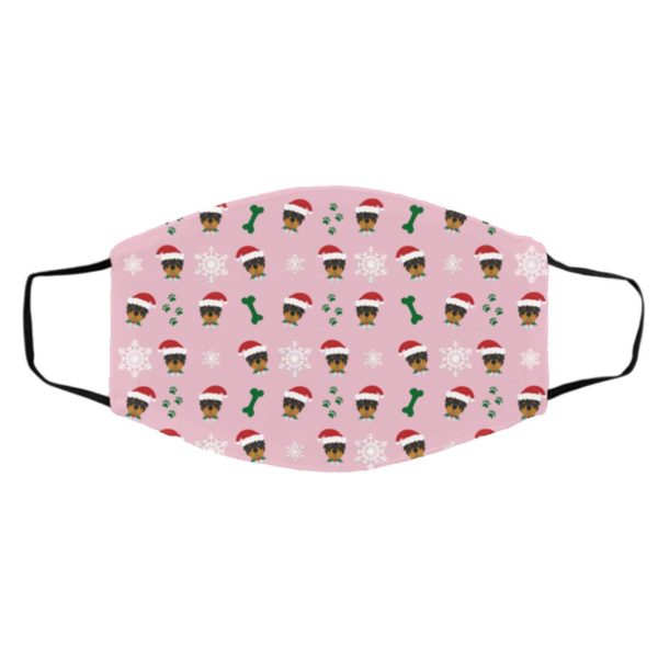 Rottweiler Dog Pattern Christmas Face Mask