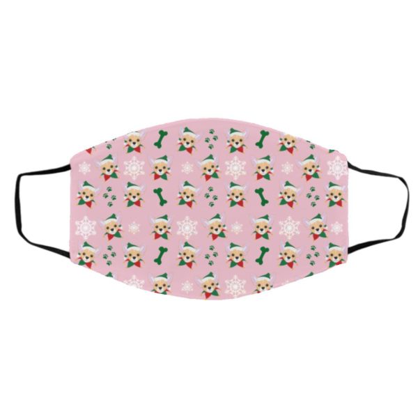 Chihuahua Dog Pattern Christmas Face Mask