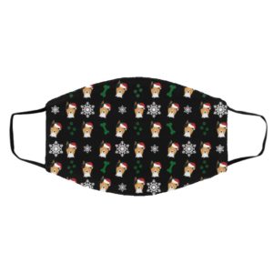 Collie Dog Pattern Christmas Face Mask
