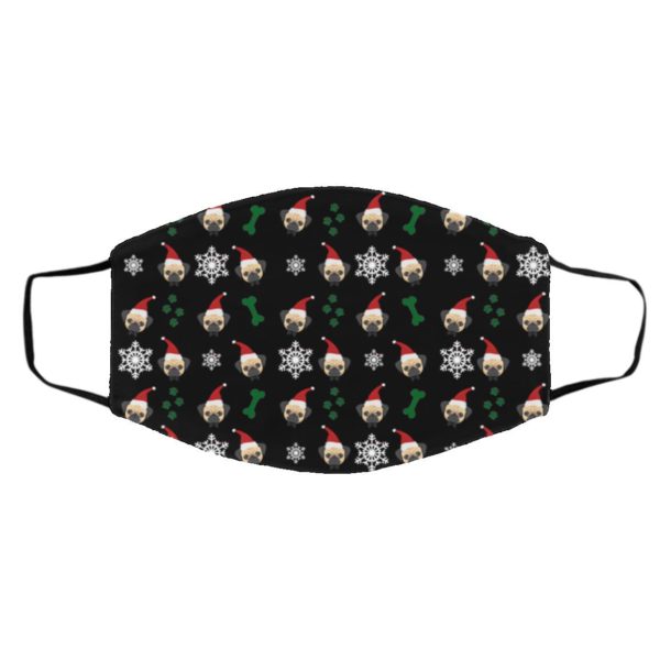 Pug Dog Pattern Christmas Face Mask