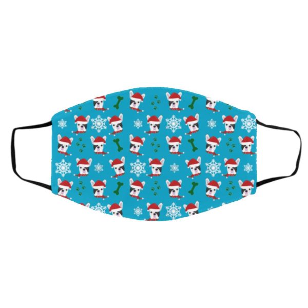 French Bulldog Pattern Christmas Face Mask