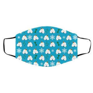 Poodle Dog Pattern Christmas Face Mask