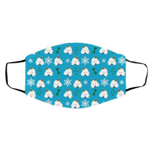 Poodle Dog Pattern Christmas Face Mask