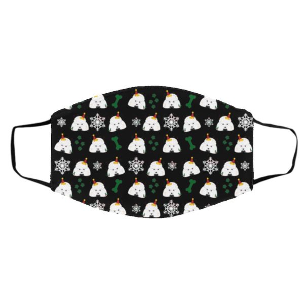 Poodle Dog Pattern Christmas Face Mask