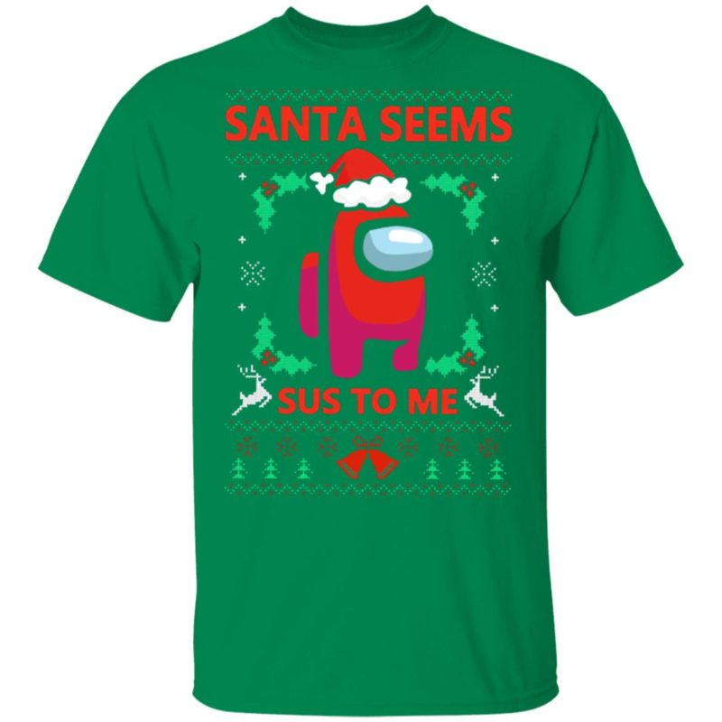 Santa Seems Sus To Me Among Us Ugly Christmas Sweatshirt