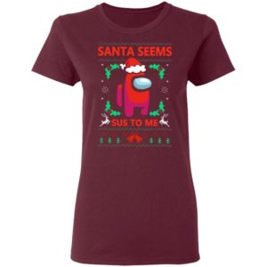 Santa Seems Sus To Me Among Us Ugly Christmas Sweatshirt