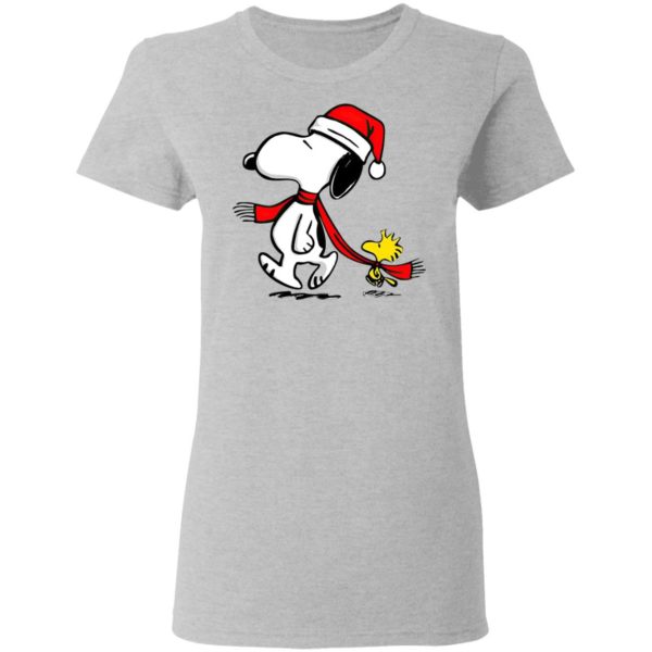 Santa Hat Snoopy And Woodstock Walking Christmas shirt