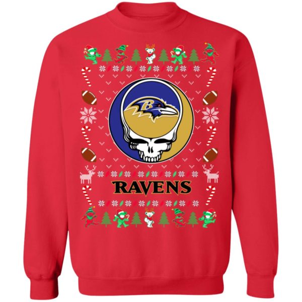 Baltimore Ravens Gratefull Dead Ugly Christmas Sweater