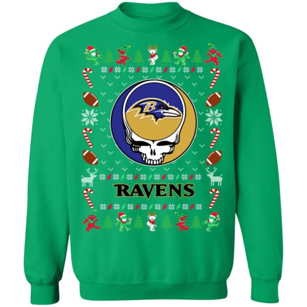 Baltimore Ravens Gratefull Dead Ugly Christmas Sweater