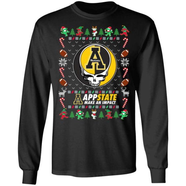Appalachian State Mountaineers Gratefull Dead Ugly Christmas Sweater