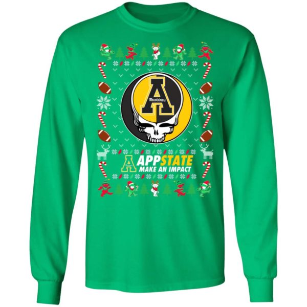 Appalachian State Mountaineers Gratefull Dead Ugly Christmas Sweater