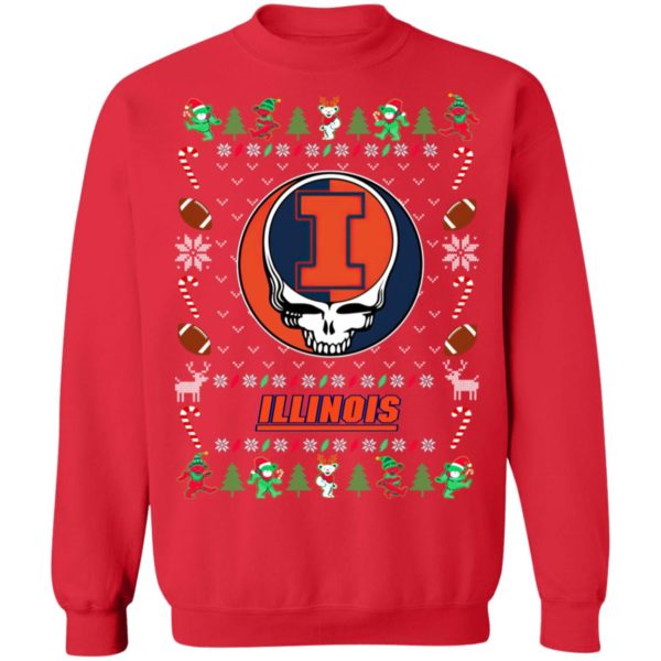 Illinois Fighting Illini Gratefull Dead Ugly Christmas Sweater
