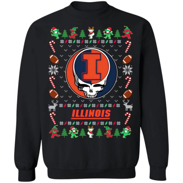 Illinois Fighting Illini Gratefull Dead Ugly Christmas Sweater