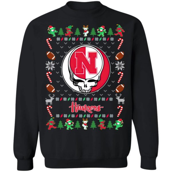 Nebraska Cornhuskers Gratefull Dead Ugly Christmas Sweater