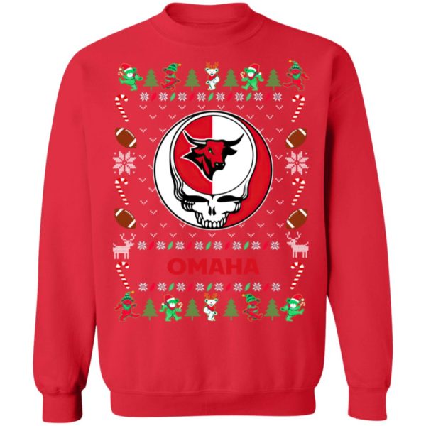 Nebraska Omaha Mavericks Gratefull Dead Ugly Christmas Sweater