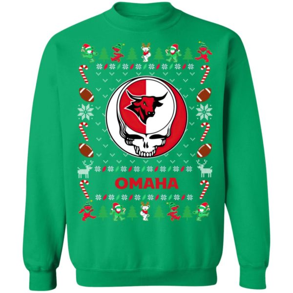 Nebraska Omaha Mavericks Gratefull Dead Ugly Christmas Sweater