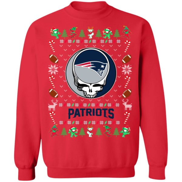 New England Patriots Gratefull Dead Ugly Christmas Sweater