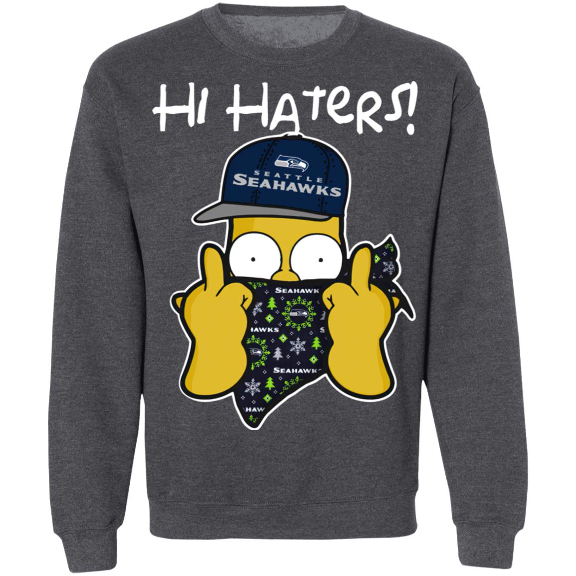 Hi Hater The Simpsons Christmas Gangster Seattle Seahawks Shirt