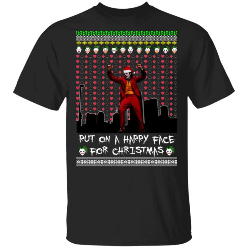 Joker Put On A Happy Face For Ugly Christmas Sweatshirt