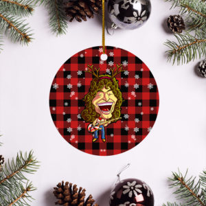 Eddie Van Halen Merry Christmas Circle Ornament