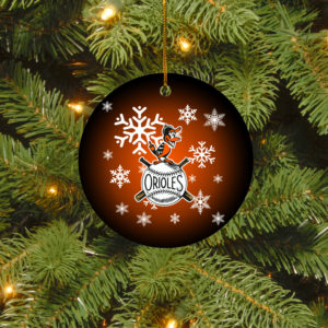 Baltimore Orioles Merry Christmas Circle Ornament
