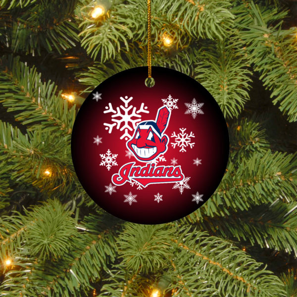 Cleveland Indians Merry Christmas Circle Ornament