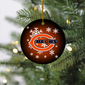 Chicago Bears Christmas Merry Christmas Circle Ornament