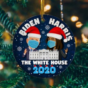 Biden Harris In The White House Joe Biden For President Anti Trump 2020 Christmas Decorative Ornament
