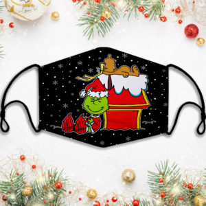 Snoopy Charlie Brown Being Grinch Merry Face Mask