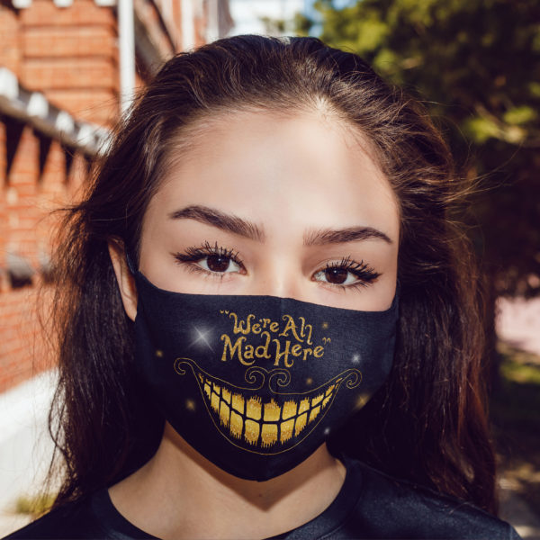 We’re All Mad Here Alice in Wonderland Cheshire Cat Face Mask