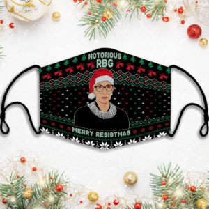 Notorious Rbg Merry Resistmas Ruth Ugly Face Mask