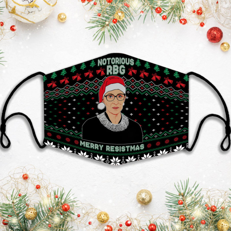 Notorious Rbg Merry Resistmas Ruth Ugly Face Mask