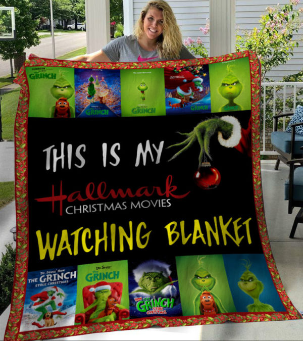 This Is My Hallmark Christmas Movies Watching Blanket Grinch Christmas Fleece Blanket, Sherpa Blanket