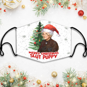 Merry Christmas Slut Puppy Face Mask