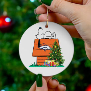 Denver Broncos Snoopy Christmas Circle Ornament