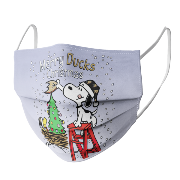 Snoopy and Woodstock Merry Anaheim Ducks Christmas face mask