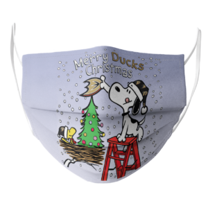 Snoopy and Woodstock Merry Anaheim Ducks Christmas face mask