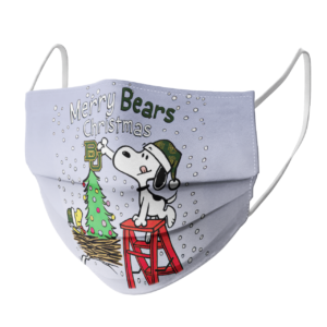 Snoopy and Woodstock Merry Baylor Bears Christmas face mask