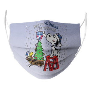 Snoopy and Woodstock Merry FC Dallas Christmas face mask